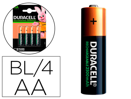 Pilhas DURACELL Recarregáveis StayCharged AA 2500 mAh