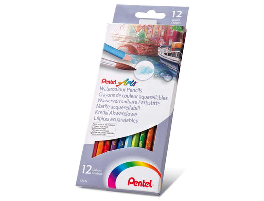 Lápis Cor Longos Aguarela Pentel Cx.12