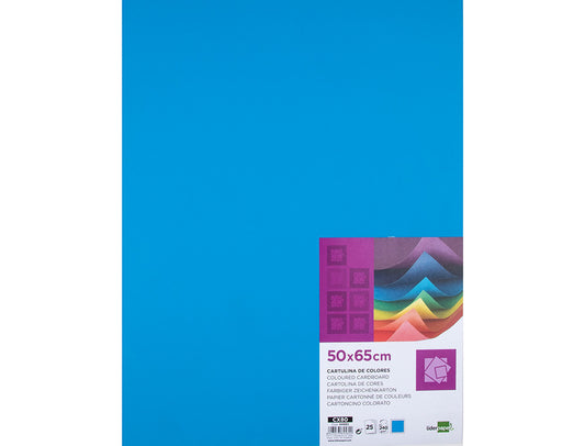 Cartolina 50X65mm 240gr Azul Turquesa Pack 25uni