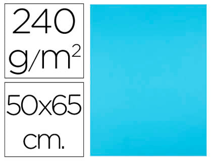 Cartolina 50X65mm 240gr Azul Celeste Pack 25uni