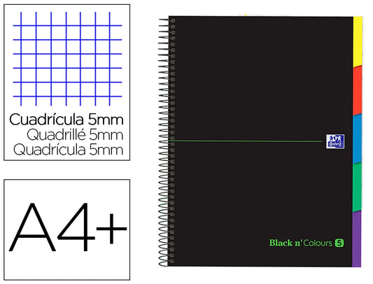 Caderno Espiral A4+ Oxford Ebook5 Capa Extradura 100F Xadrez Pack5