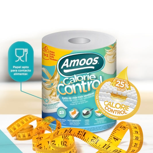 Rolo Toalhas Mão 26mx20,7cm 3Fls Amoos Calorie Control -2un