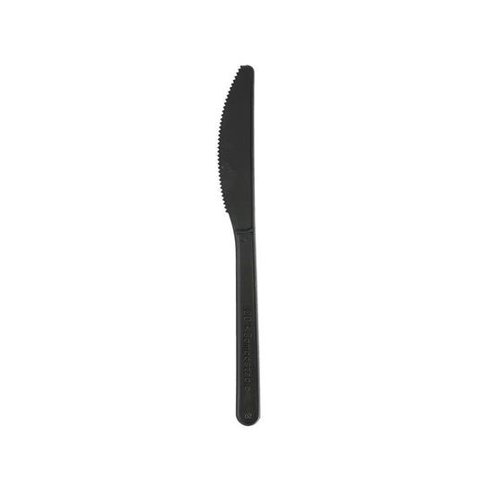 Facas C-PLA Reutilizáveis 18cm Preto 100un