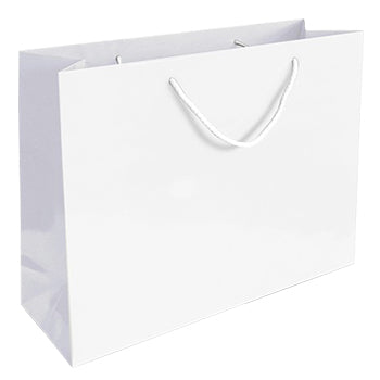 Saco Papel Couché Branco 200g 54x13x44cm c/ Asas Cordão 10un