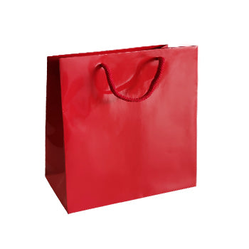 Saco Papel Couché Vermelho 200g 35x12x36cm Asas Cordão 10un