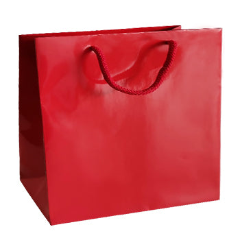 Saco Papel Couché Vermelho 200g 54x13x44cm Asas Cordão 10un