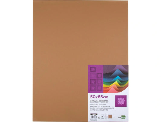 Cartolina 50X65mm 180gr Castanho Claro Pack 25uni