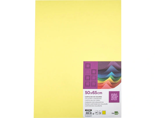 Cartolina 50X65mm 180gr Amarelo Médio 25uni