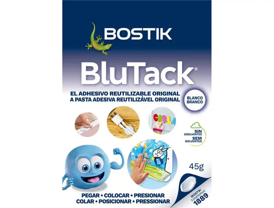 Goma Adesiva Blu-Tack Bostik Branca Cortada 45g