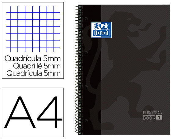 Caderno Espiral A4 Oxford Capa Dura 100430198 80F Q Preto