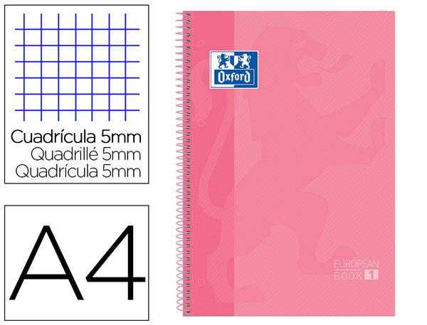 Caderno Espiral A4 Oxford Capa Dura 100430198 80F Q Rosa