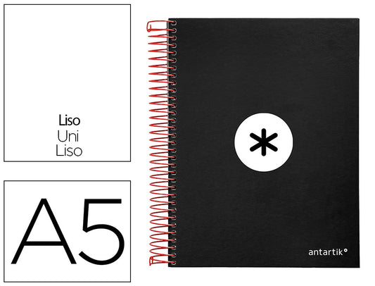 Caderno Espiral A5 Capa Dura Liso Preto