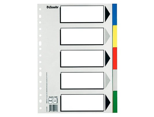 Separadores A4 Plásticos Esselte 5 Posições