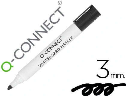 Marcador Quadro Branco Preto Ponta Redonda 3.0mm Cx.10