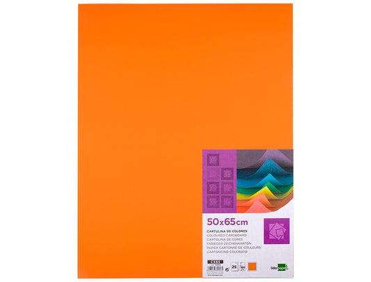 Cartolina 50X65mm 180gr Laranja Pack 25uni