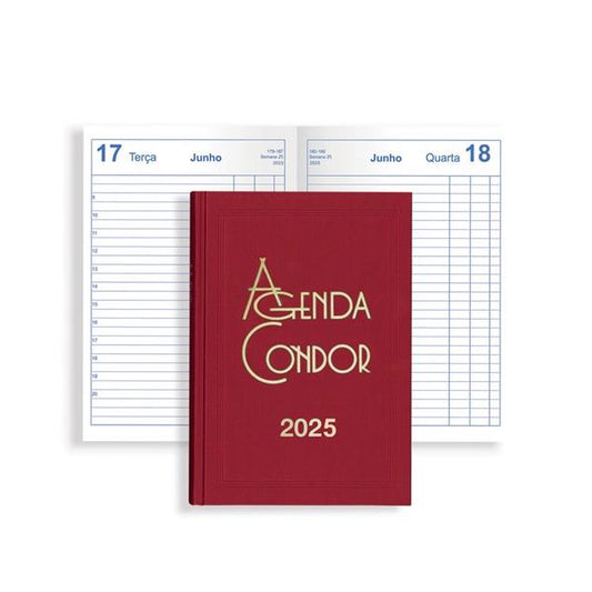 Agenda 2025 Diária Condor A21 14X21cm Vermelho