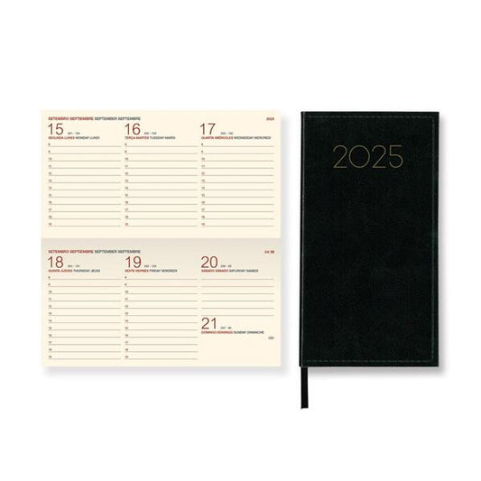 Agenda 2025 Semanal Condor Bolso B15 8X15cm Preto