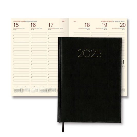 Agenda 2025 Semanal Condor Excel A27 20X27cm Preto