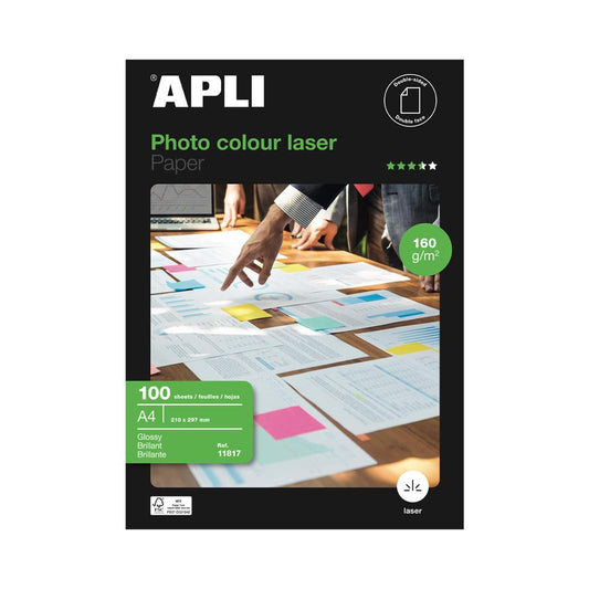 Papel A4 160g Fotográfico Brilhante Laser 100 Folhas