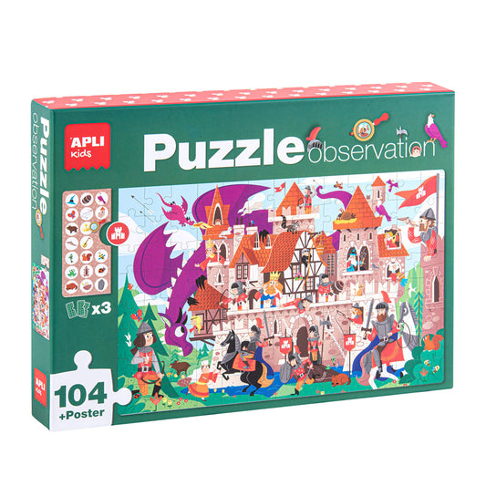 Jogo Educativo Puzzle Apli Observação do Castelo 104 Peças