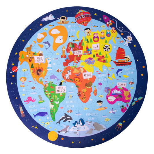 Jogo Educativo Puzzle Apli Mapa Mundo 48 Peças