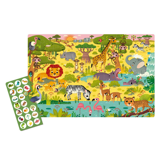 Jogo Educativo Puzzle Apli Observação da Selva 60 Peças