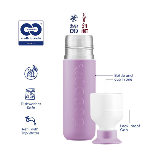 Garrafa Dopper Térmica Throwback Lilac 350 ml