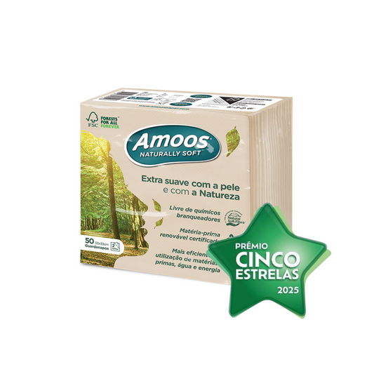 Guardanapos 33x33 2Fls Cru Amoos Naturally Soft 2x50un