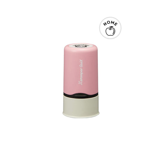 Carimbo Personalizado Redondo Objetos Name Stamp Rosa