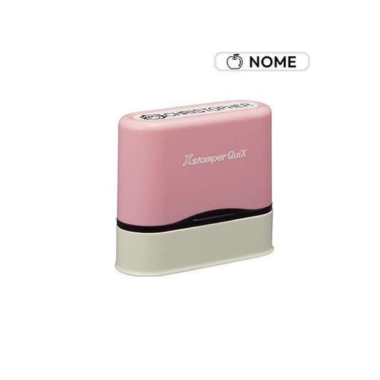 Carimbo Personalizado Objetos Name Stamp Rosa Tinta Preta
