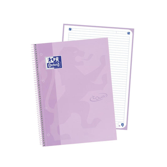 Caderno Espiral A4 Oxford Touch Capa Dura Lavanda Pautado