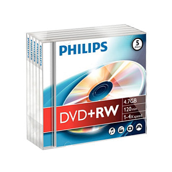 DVD+RW 4.7GB 4x Philips Jewell Case 5un