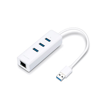 Adaptador USB 3.0 para Ethernet Gigabit + 3 Portas USB