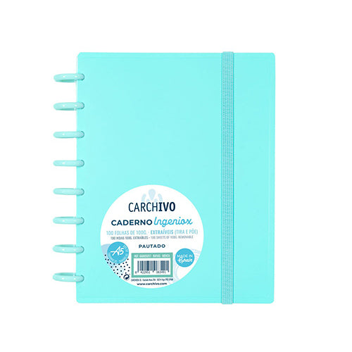 Caderno Inteligente Ingeniox Pautado A5 100Fls Menta Pastel