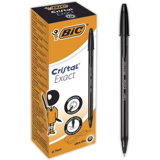 Caixa 20 uni Esferográfica Bic Cristal Exact Preto