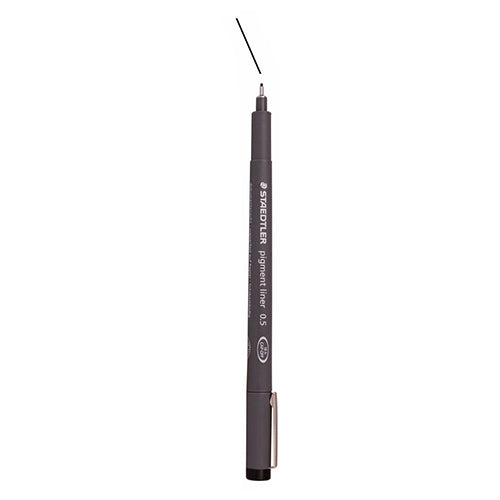 Marcador Ponta Calibrada Staedtler Pigment Liner 0,5mm Preto