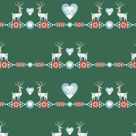 Papel Embrulho Ambar Natal Green Heart