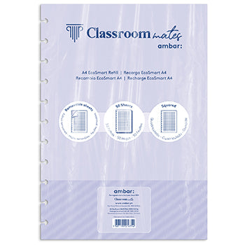 Recarga Caderno Inteligente Ambar Ecosmart A4 Xadrez 50 Fls