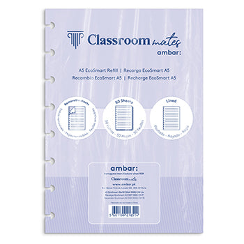 Recarga Caderno Inteligente Ambar Ecosmart A5 Pautado 50 Fls
