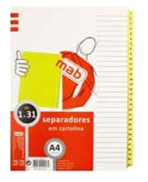 Separadores A4 Cartolina 1 a 31