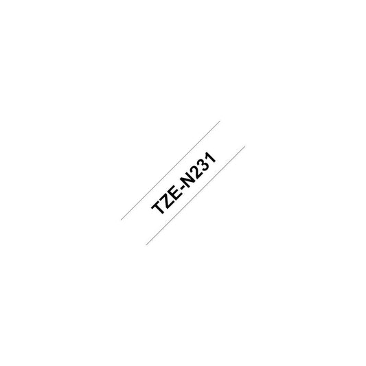Fita Brother Não Laminada 12mmx8mts Branco/Preto