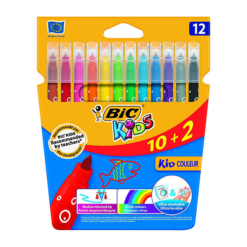 Marcadores Feltro BIC Kid Couleur 10+2 (9202942)