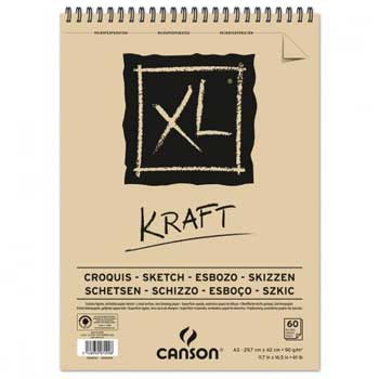 Bloco Espiralado Canson XL Kraft A3 90gr 60F