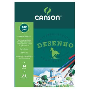 Bloco Desenho A3 Canson 120gr 24 Folhas