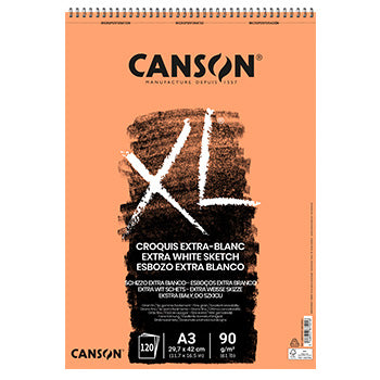 Bloco Espiralado Canson XL Extra Blanc A3 90gr 120 Folhas