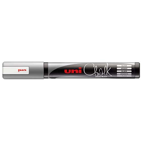 Marcador Giz Líquido Uni Chalk PWE-5M Prata