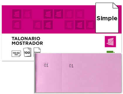 Bloco de Talões 6/4 Rosa - Talonário, Rifas Emb.20