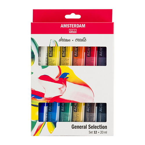 Tintas Acrílicas Amsterdam 20ml General Selection Cx.12