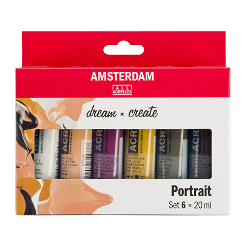 Tintas Acrílicas Amsterdam 20ml Portrait Cx.6