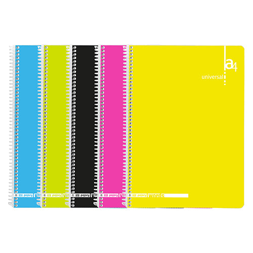 Caderno Espiral A4 Quadriculado Colors Preto